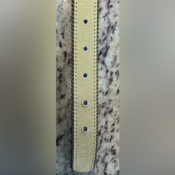 Elite Accessories Gold Belt Gold Beaded Edge Gold Tone Buckle Made In USA Size L - Picture 4 of 5